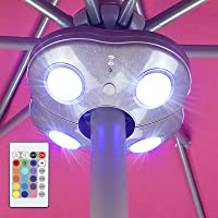 Los mejores  - HONWELL Luz para Sombrilla-Lamparas a Pilas para Sombrilla para Balcón Exterior-Luz Parasol LED 16 Colores-Regulable…